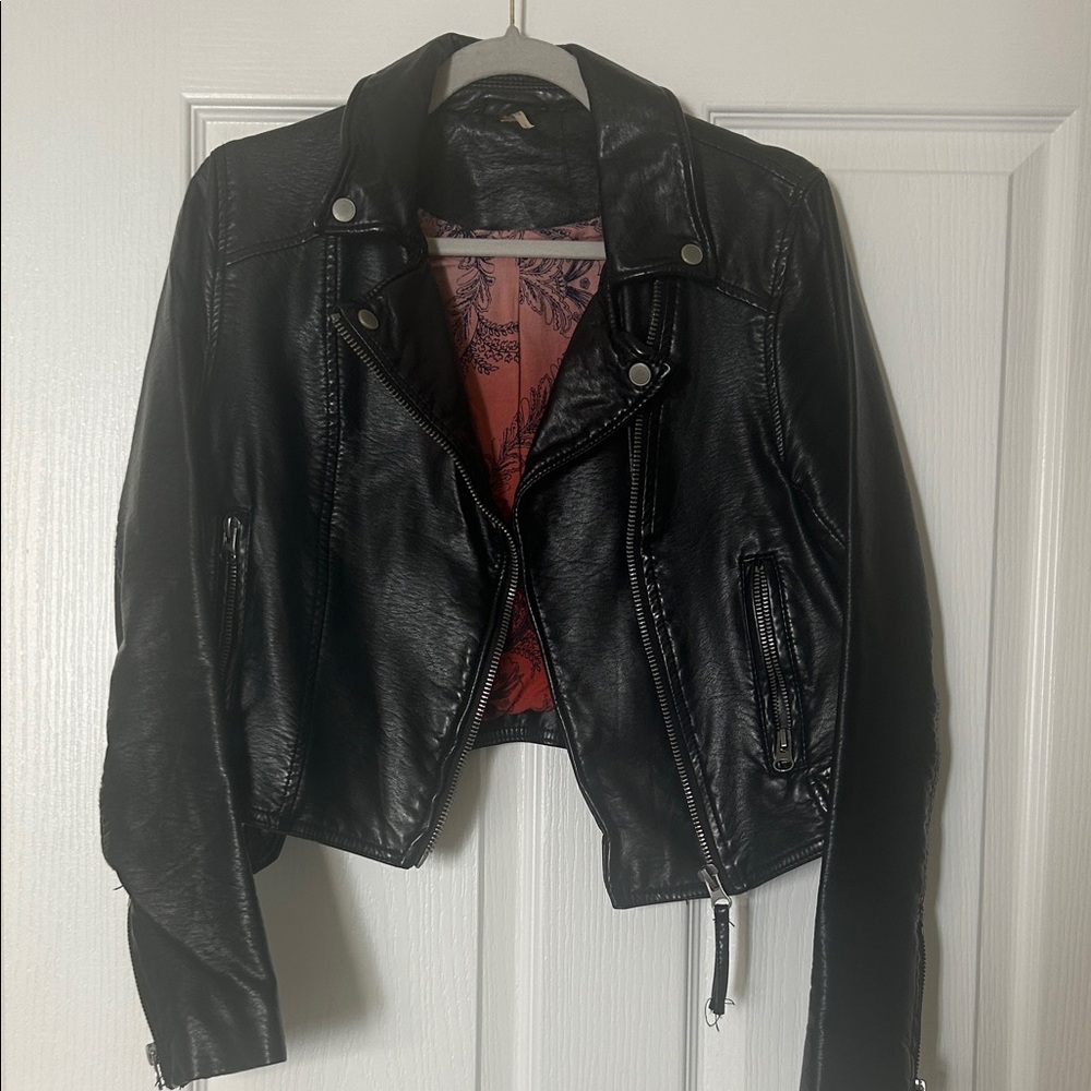 Free People Black Leather Jacket